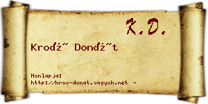 Kroó Donát névjegykártya